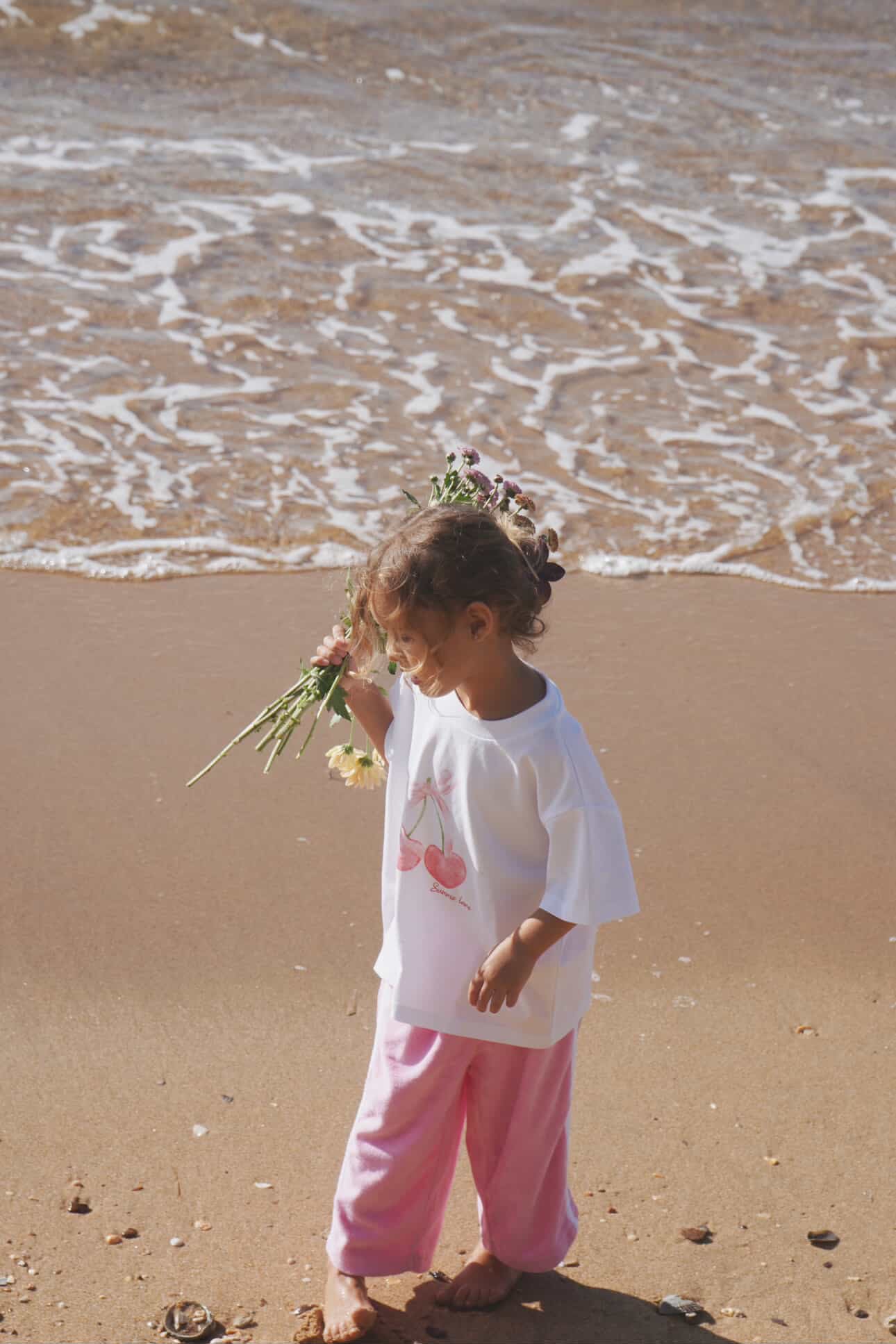 Pastel palm pants pink