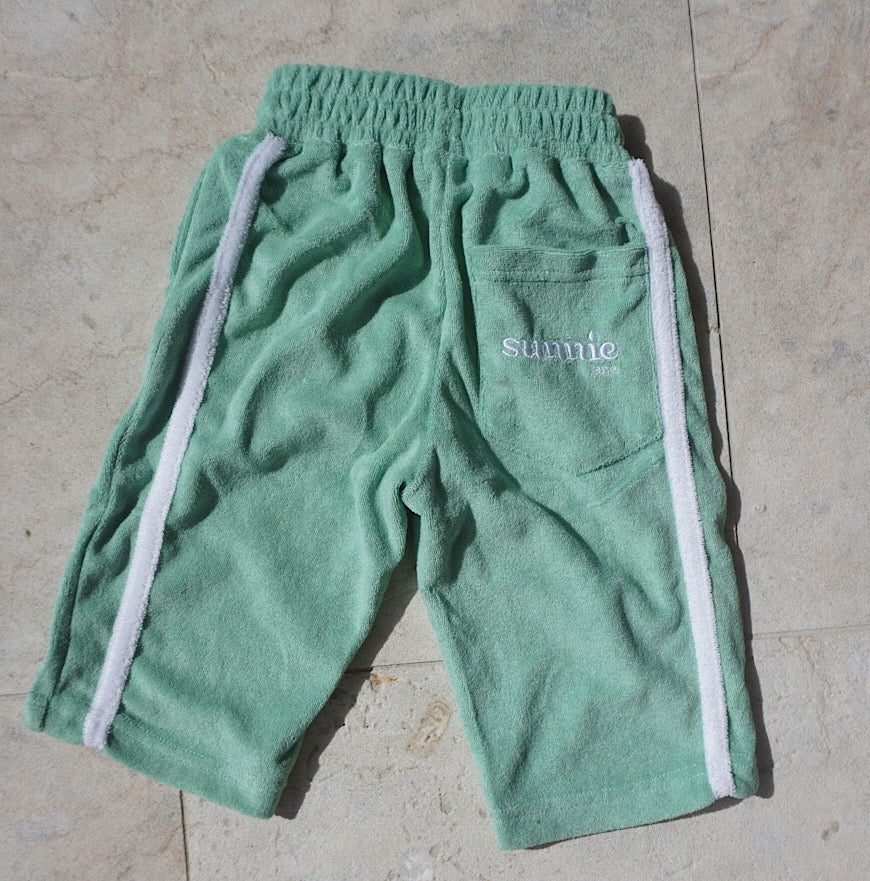 Pastel palm pants mint