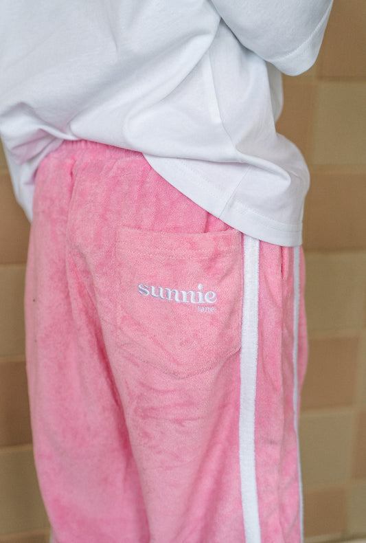 Pastel palm pants pink