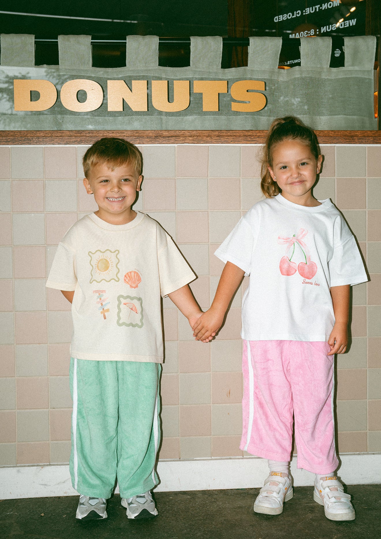 Pastel palm pants mint