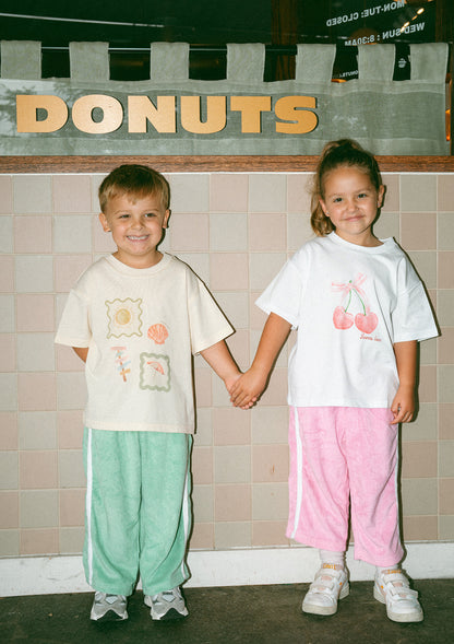 Pastel palm pants mint